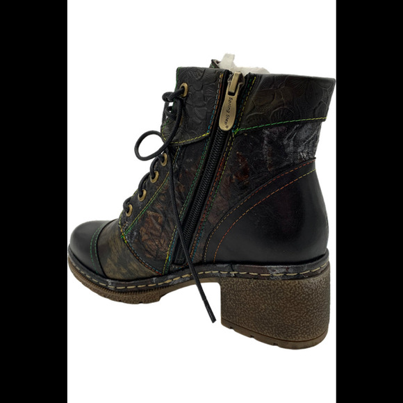 L'Artiste by Spring Step Leather Lace-Up Boots Fallinluv Black Multi - Medium - Picture 2 of 3